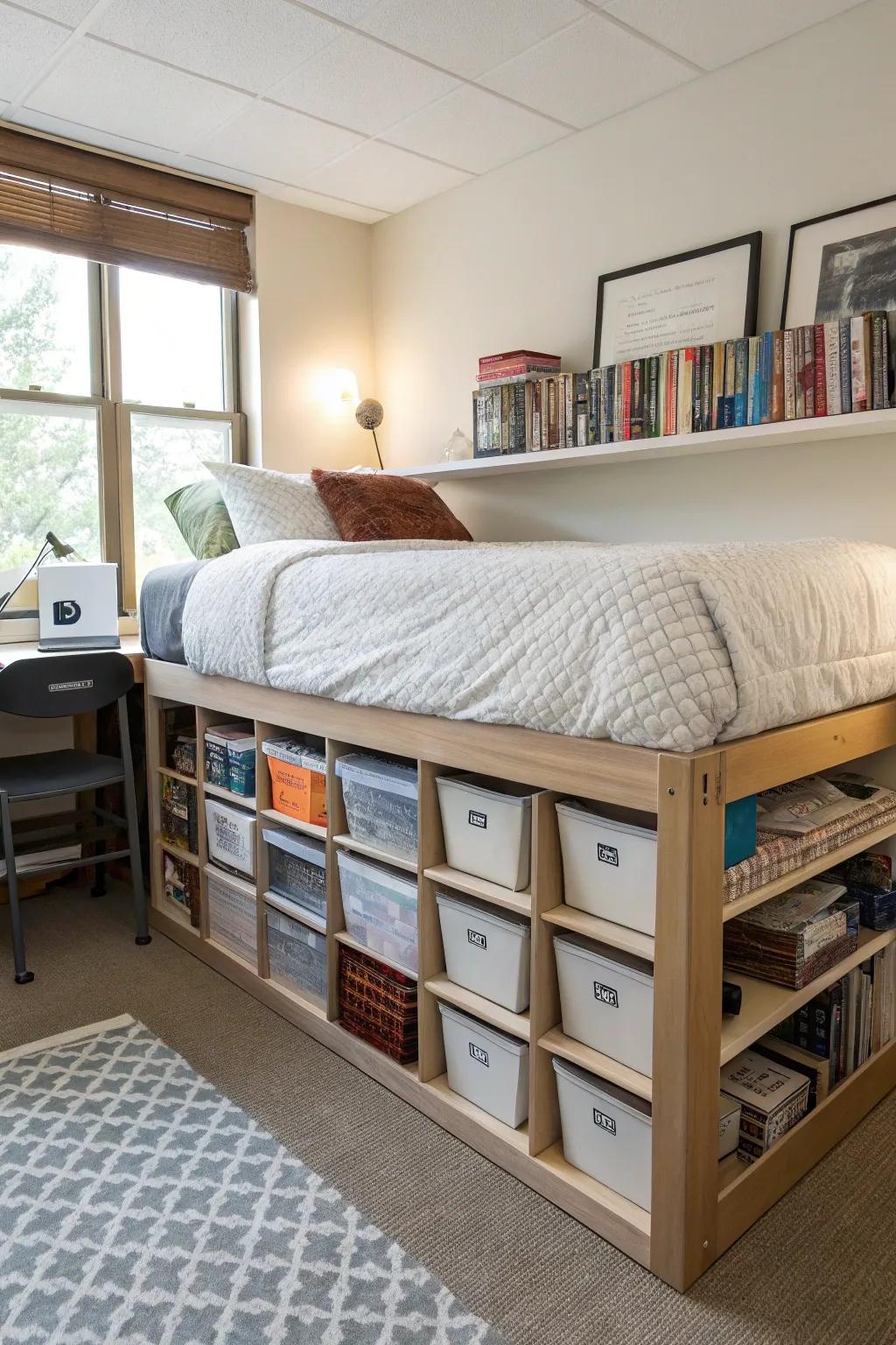 Bed height extenders can double your under-bed storage potential.