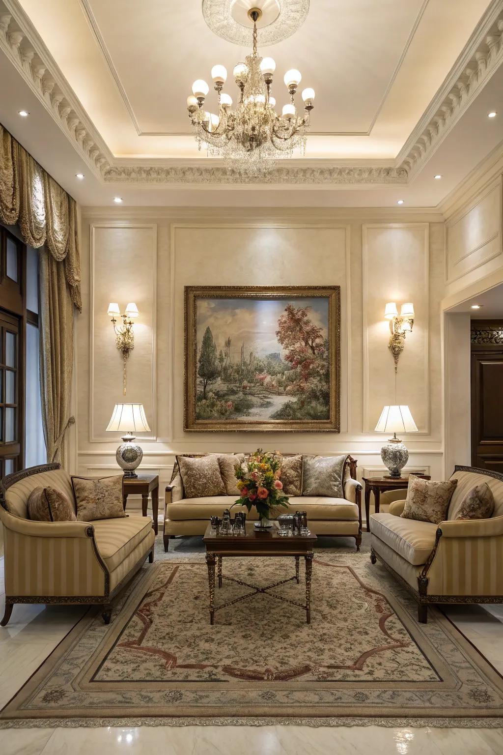 Artwork serves as an engaging centerpiece, injecting personality and style.