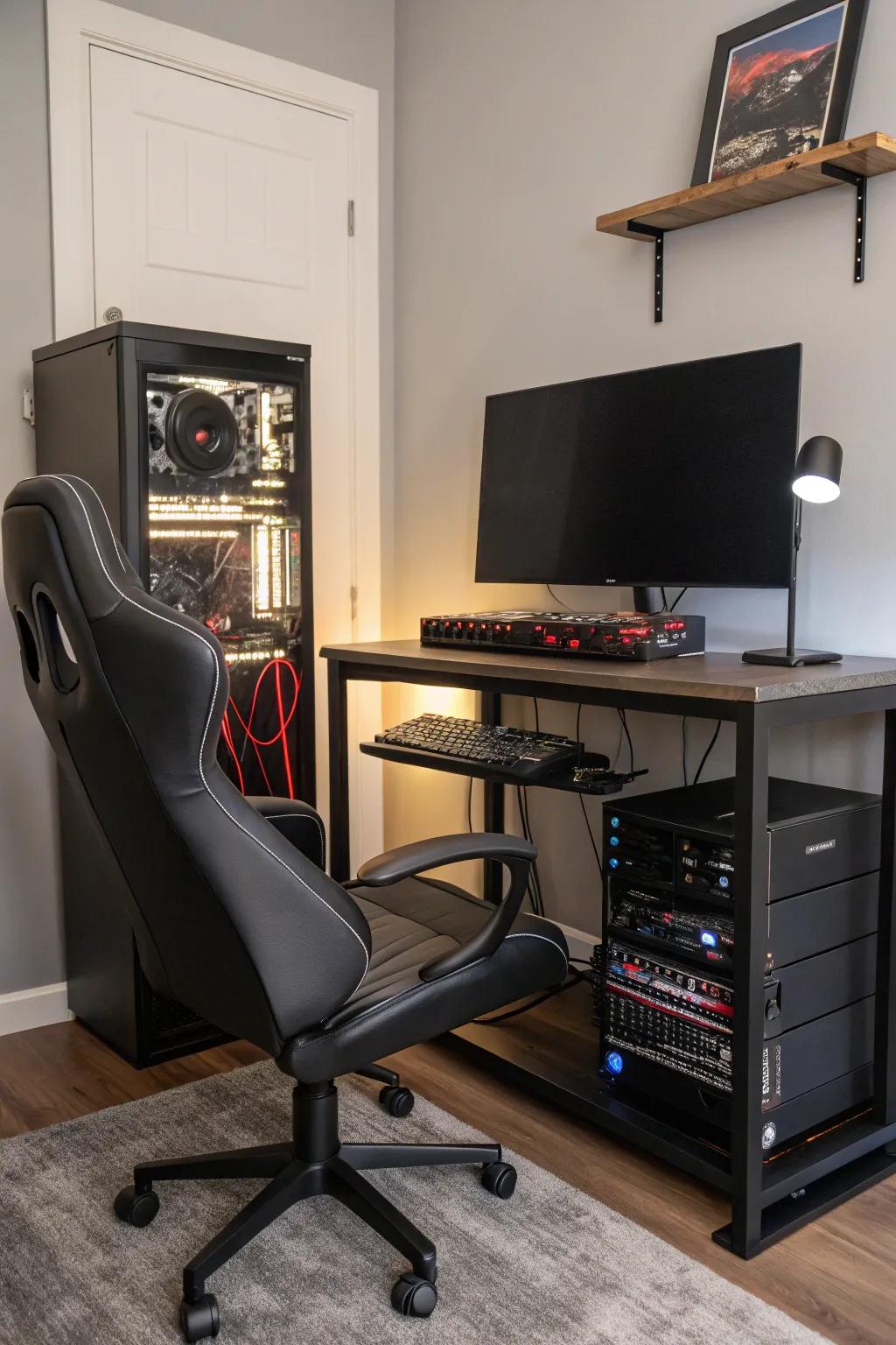 Organized cords contribute to a more centered gaming adventure.