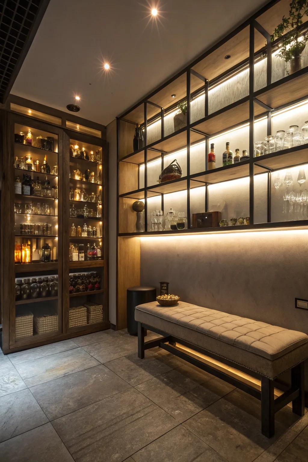 Lighting makes your landing station feel warm and inviting.