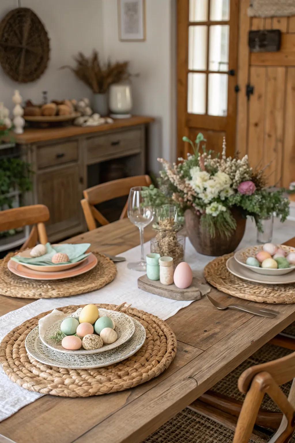 Wooden elements adding down-to-earth allure to the table.