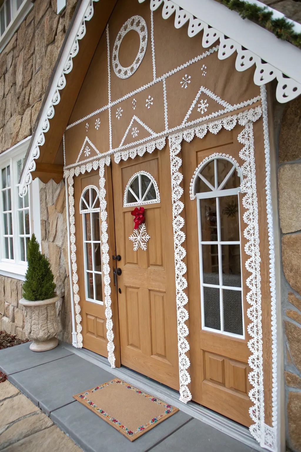 Simulated apertures fashion the endearing semblance of a confectionery cottage.