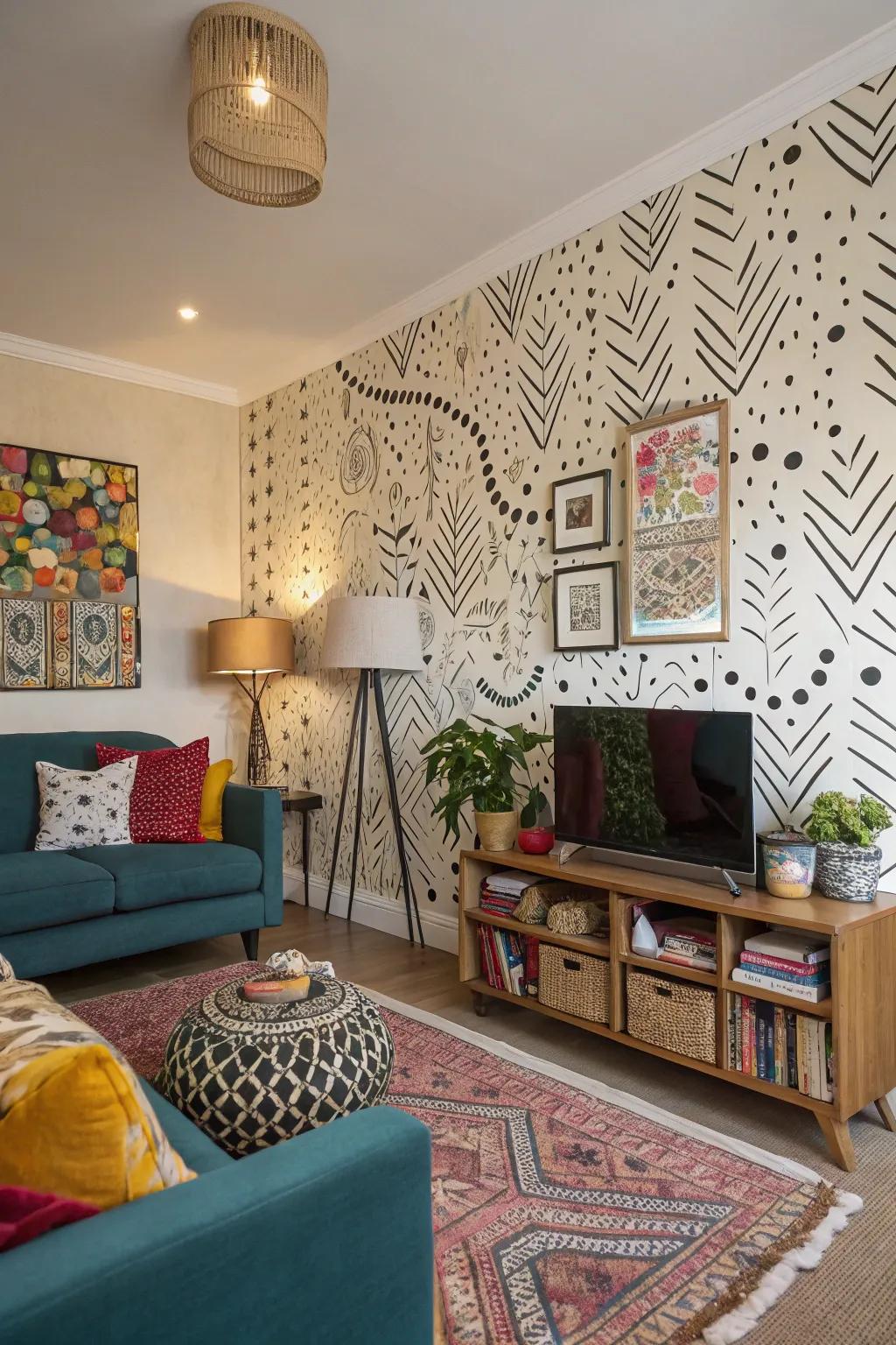 Pat brush texture brings spontaneous creativity.