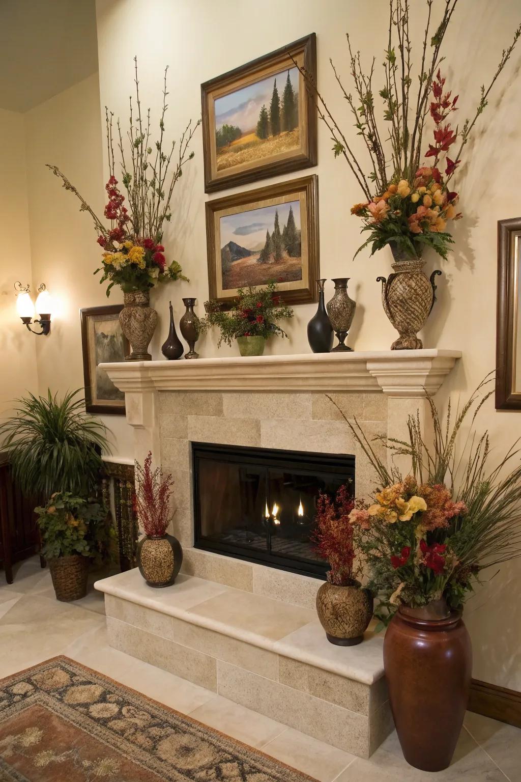 Ornamental details that amplify the fireplace's appeal.