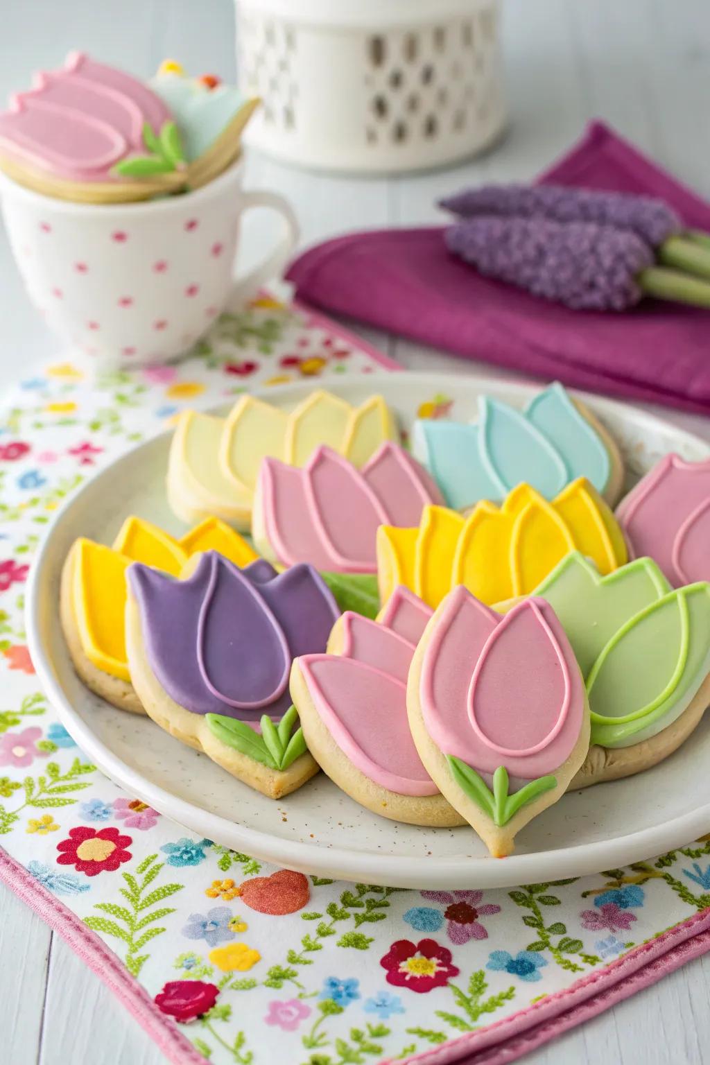 Playful bloom biscuits prepared to charm your attendees.