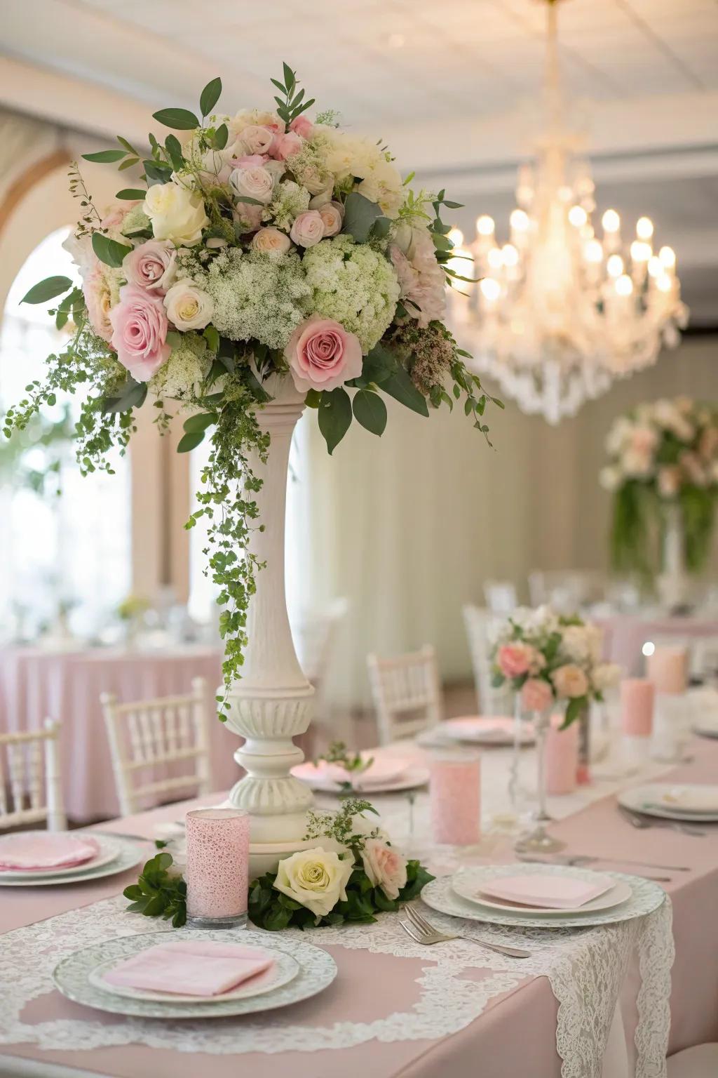 Subtle colors bring a soft elegance to the table