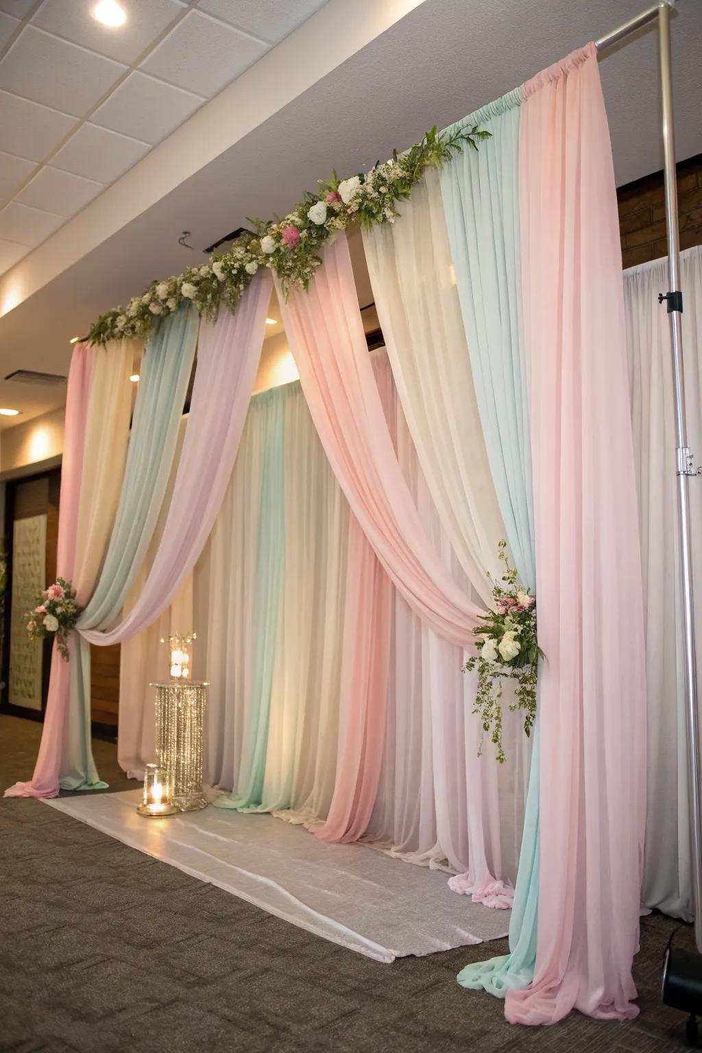 Flowing drapes build a subtle, elegant appearance.