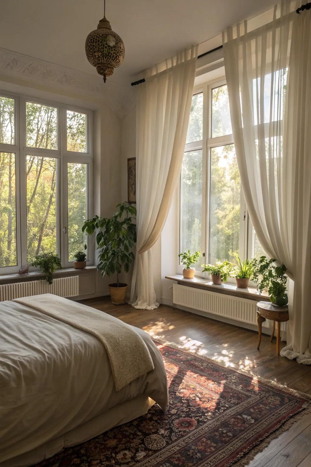 Sunlight breathes life into the space.