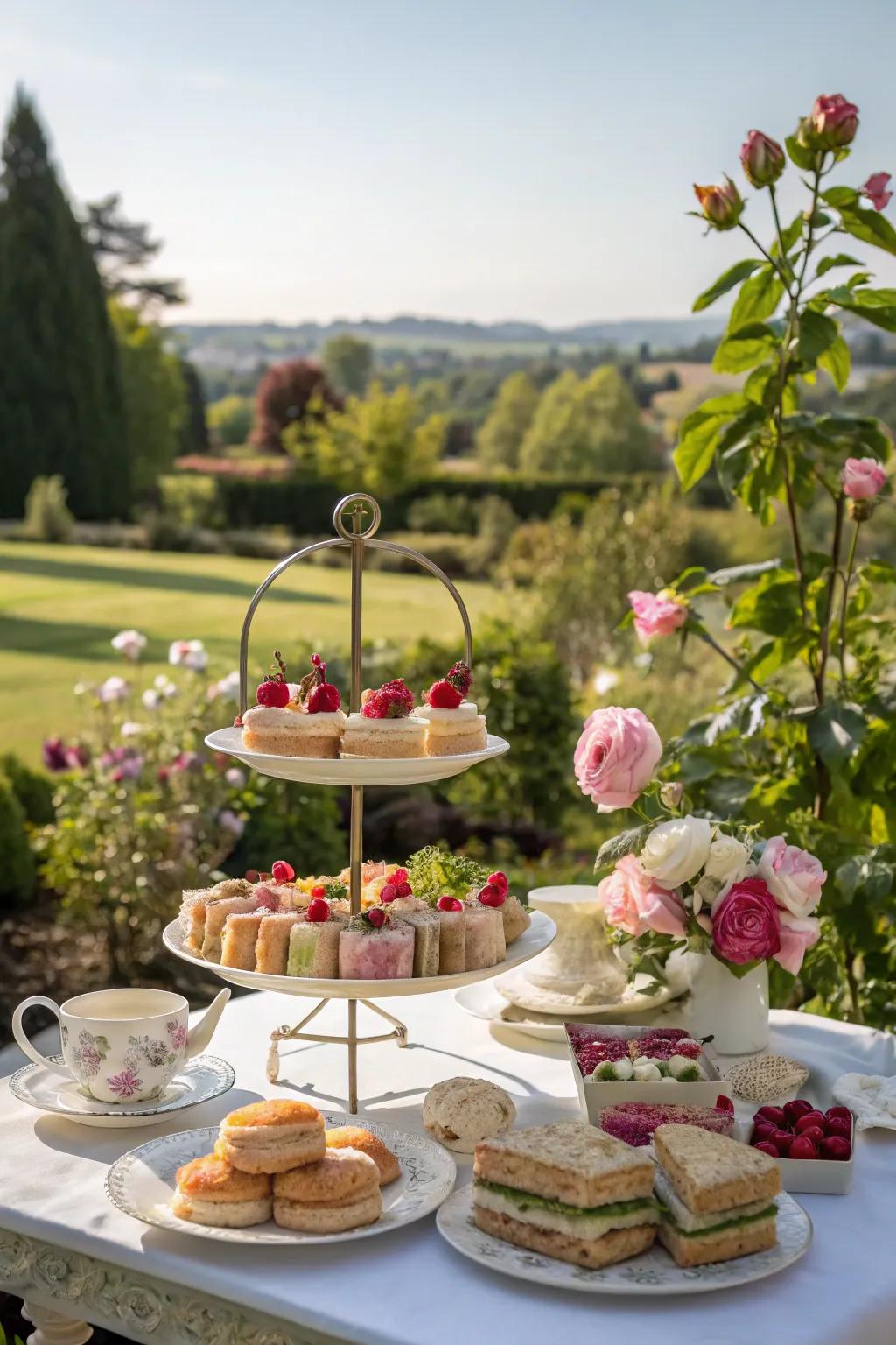 Elevated stations showcase delectable treats elegantly.