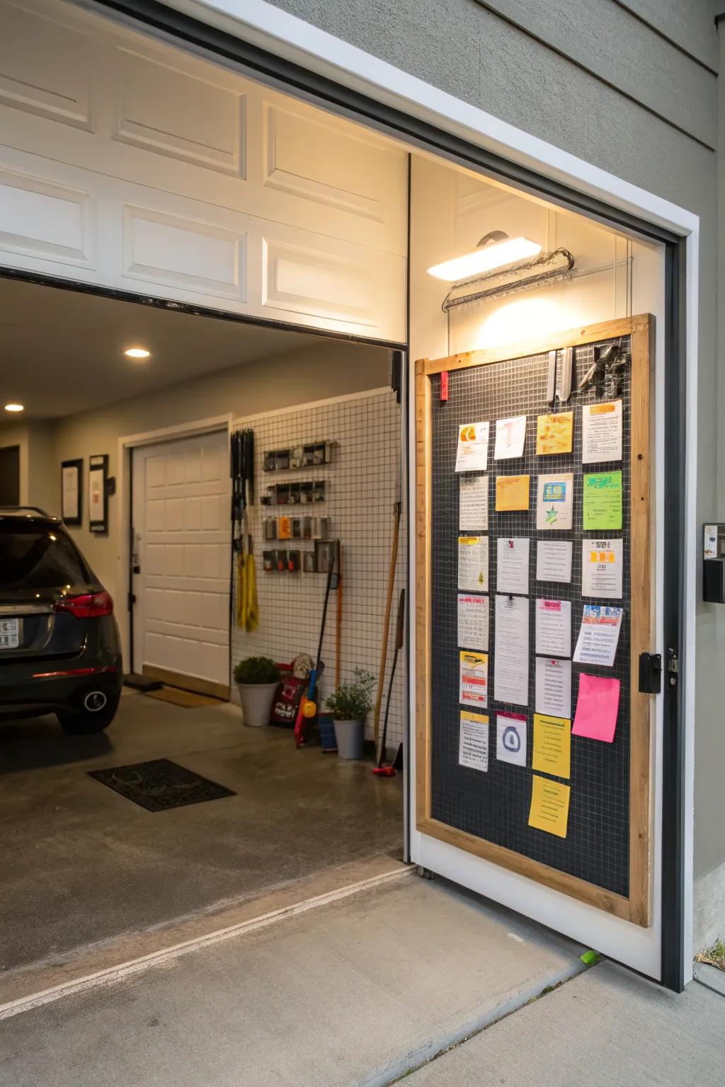 A memo board helps everyone stay up to date.