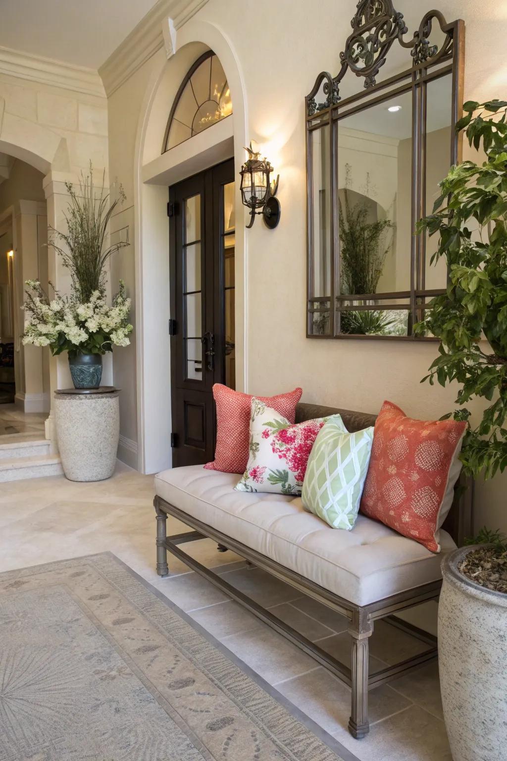 A seat offers both seating and storage solutions for your entryway.