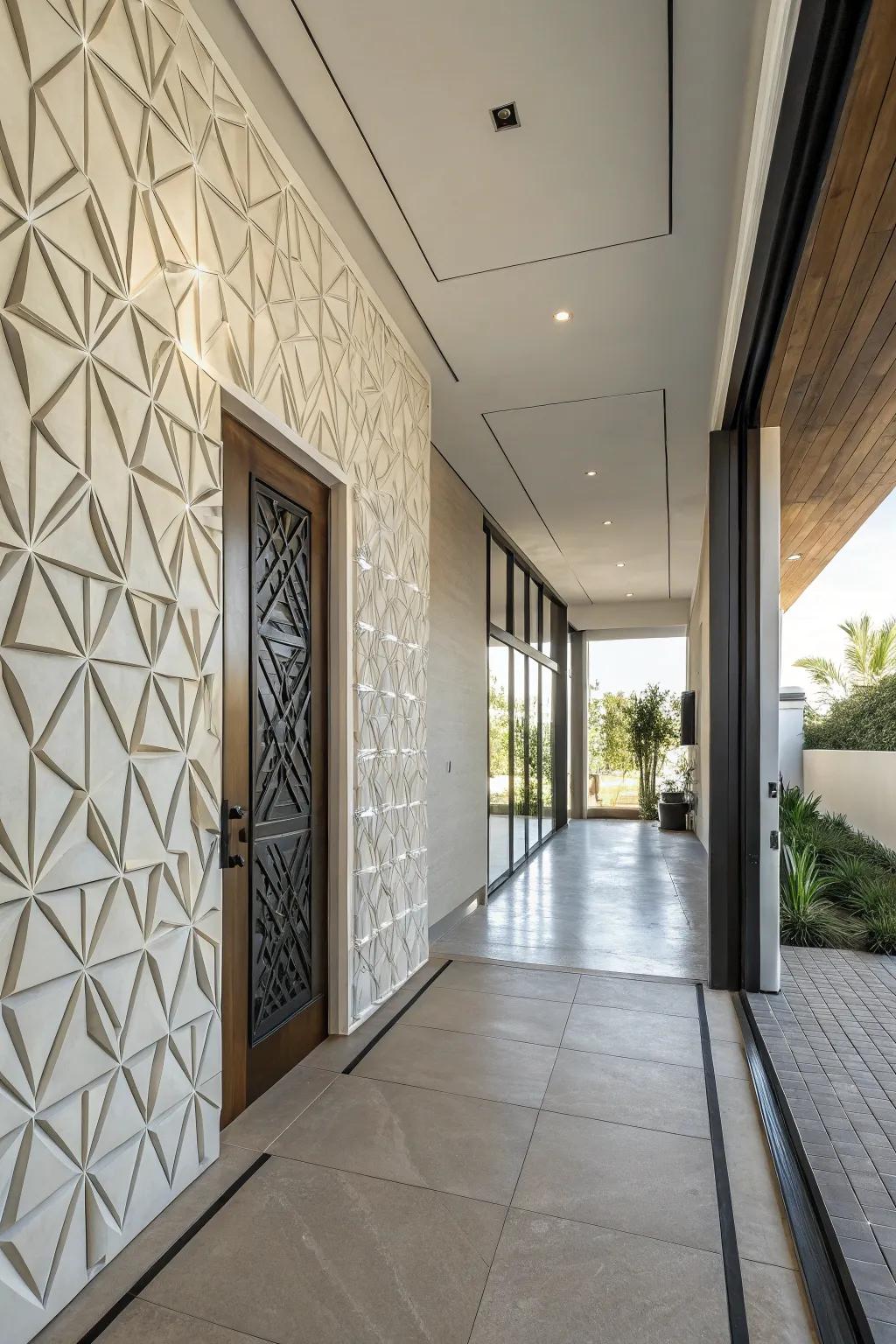 Make a modern statement using angular paneling patterns.
