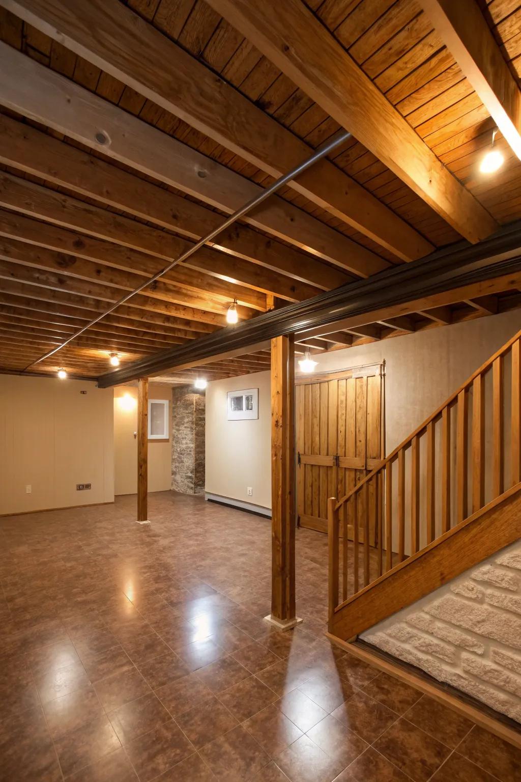 Bespoke timber planks add structure and contemporary elegance to a bare ceiling.