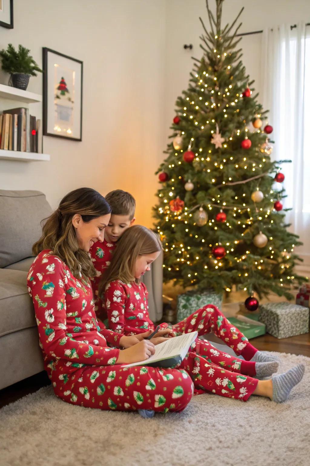 Celebrate elegantly in cozy coordinated nightwear.