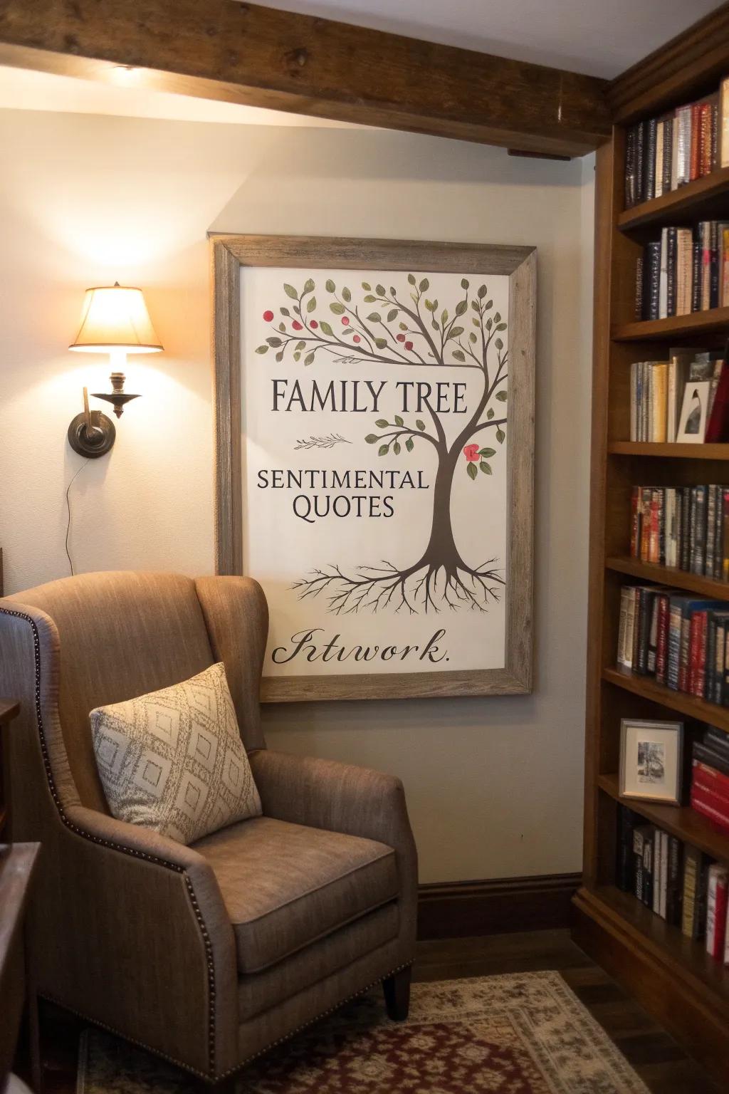 Quotations introduce a heartfelt aspect to family heritage.
