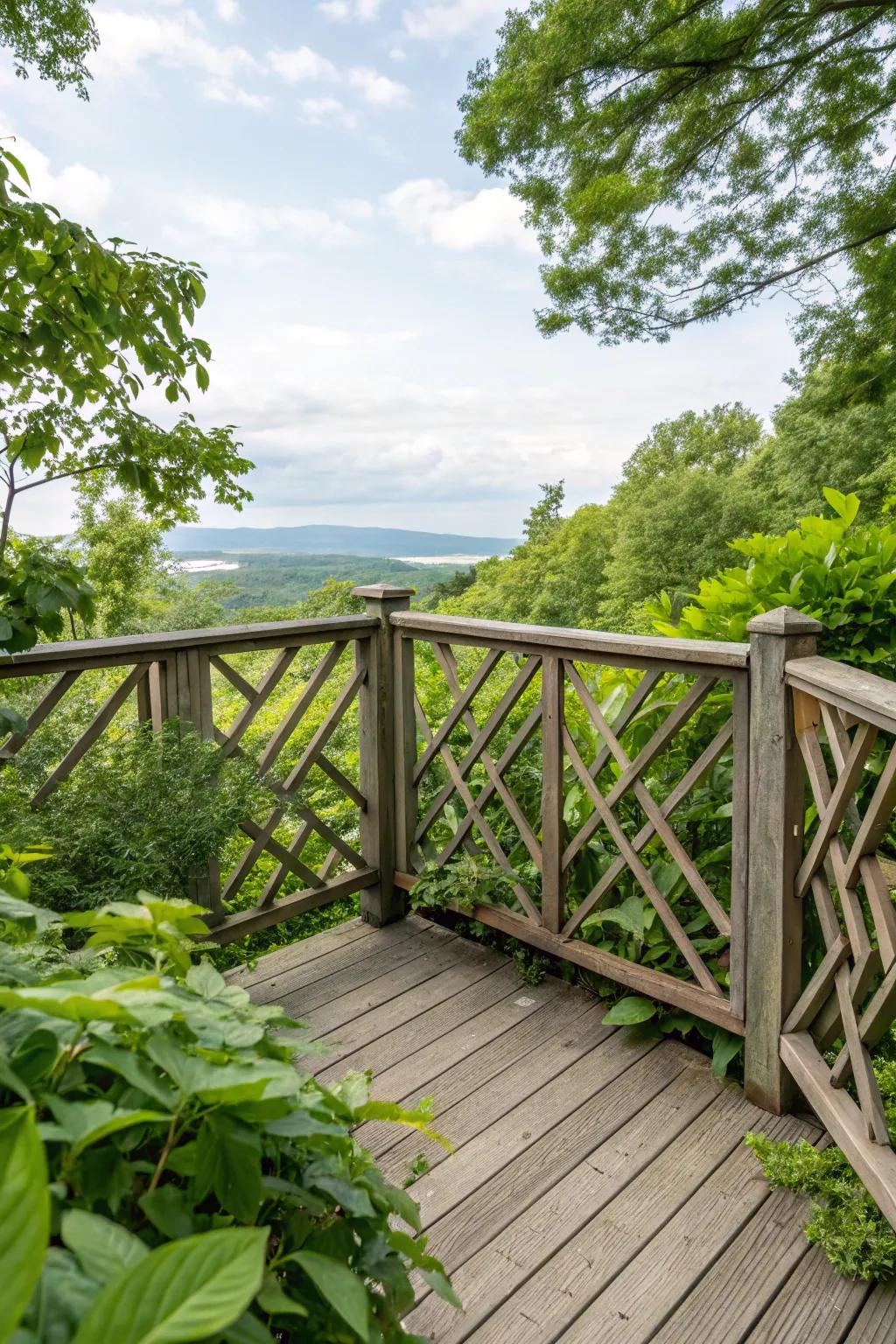 Eye-catching design: Geometric contours with timber.