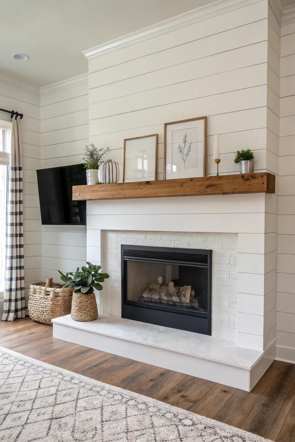Hovering mantels fashion a streamlined, minimalist aesthetic.