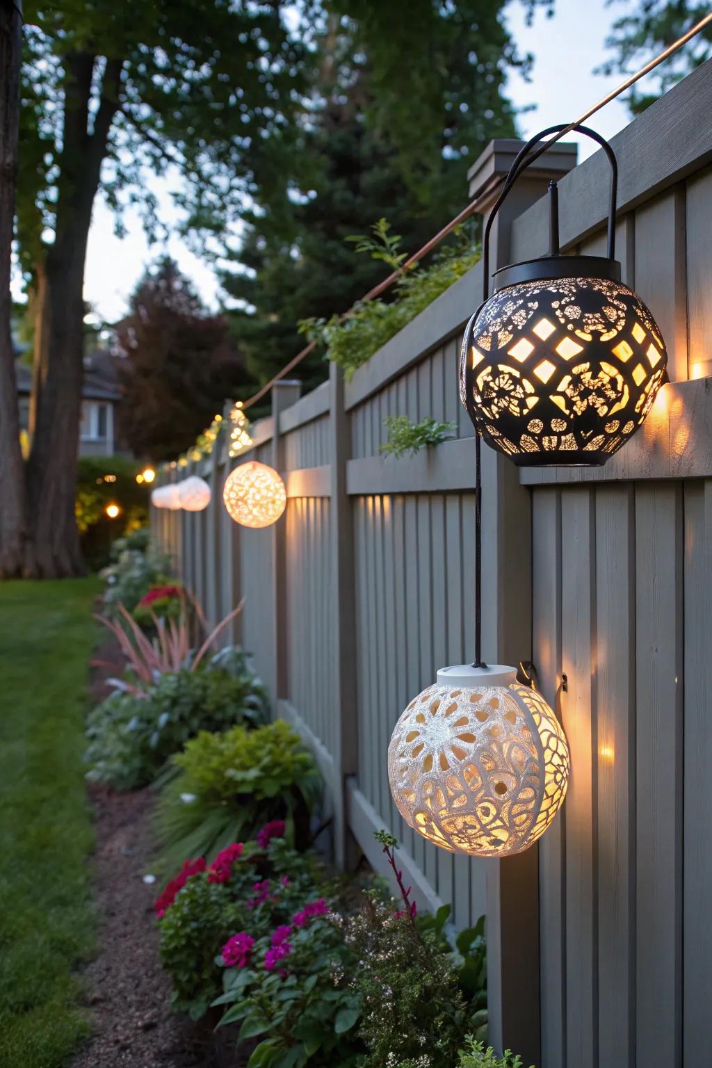 Decorative fixtures can turn your fence into an artful display.