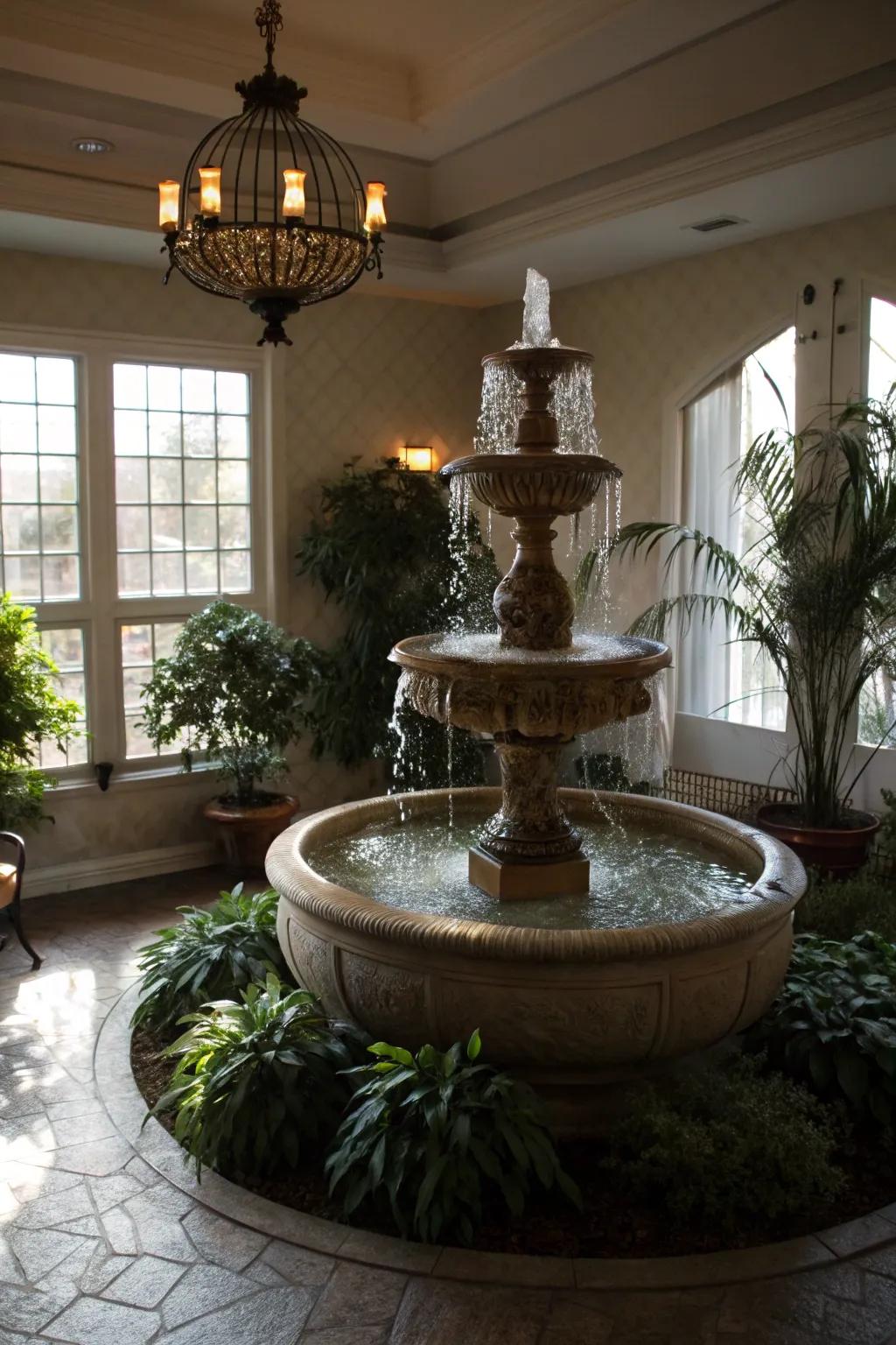 Water elements symbolize abundance and peace.