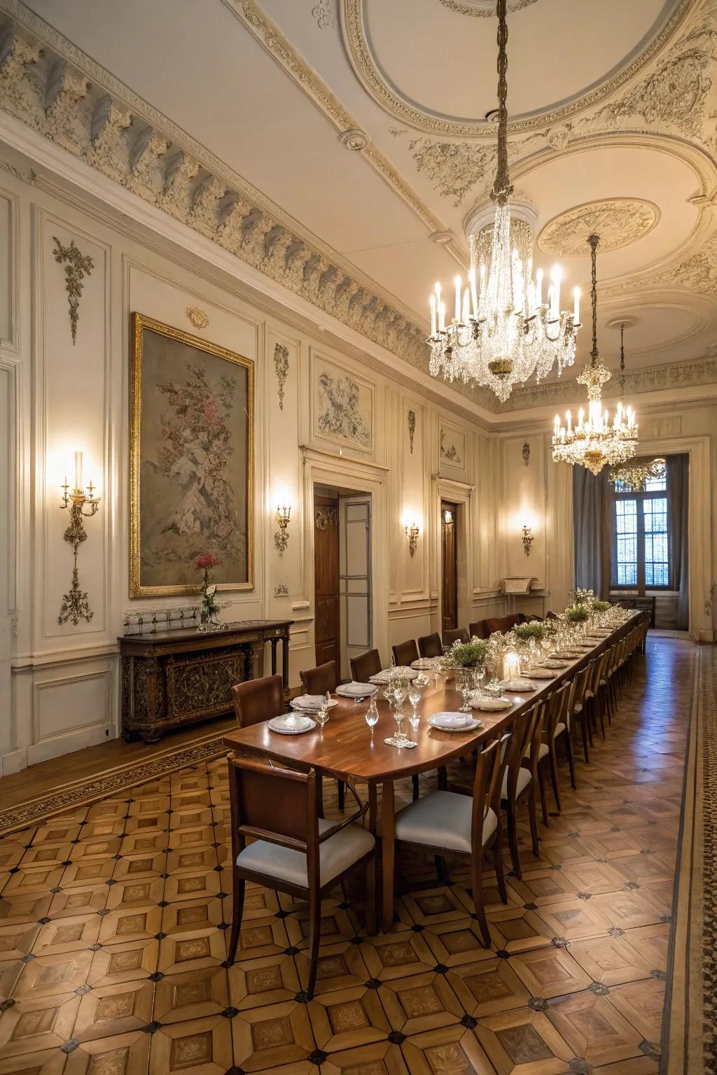 Parquet floors deliver eternal sophistication and detailed design.