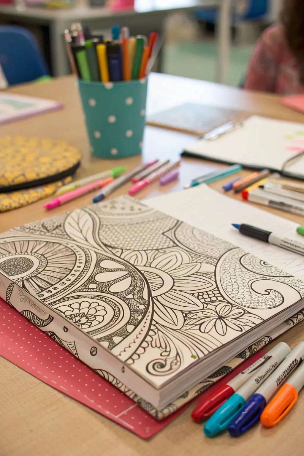 Permanent marker art enables limitless creative expression on folders.