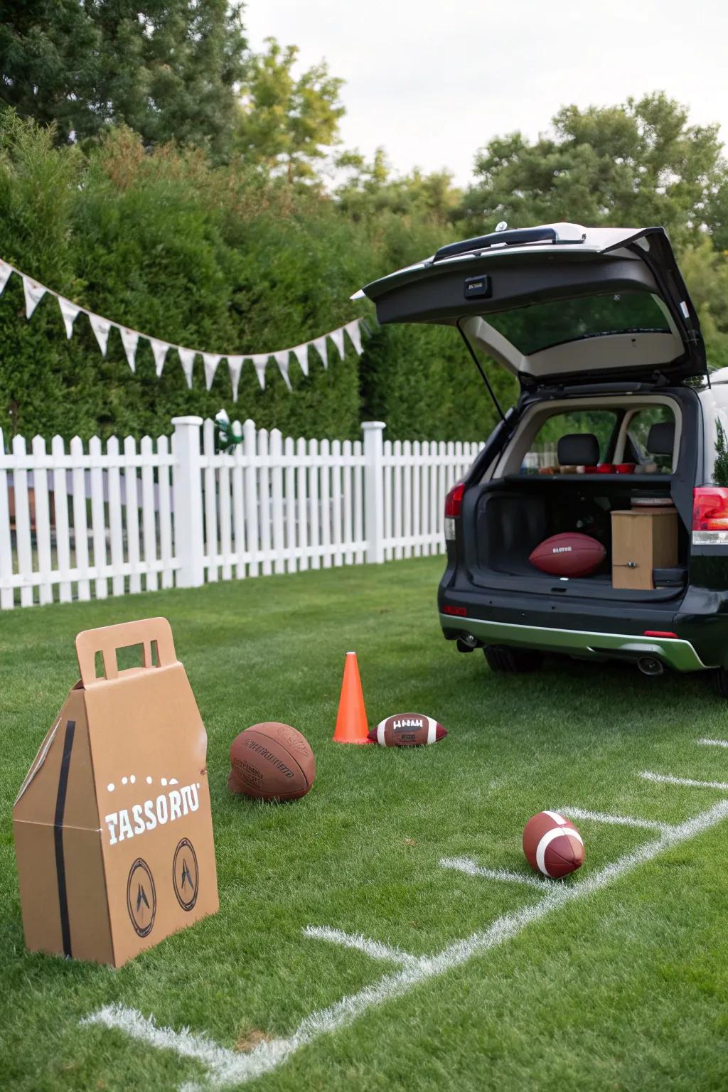 With a simple and enjoyable football throw activity, you can keep visitors entertained.