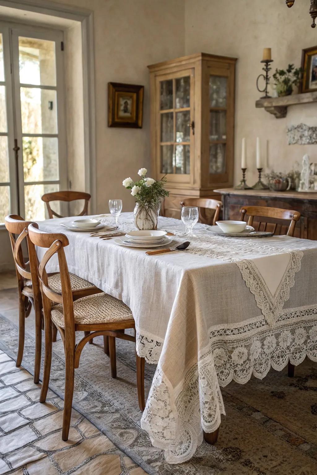 Woven materials add warmth and coziness to the dining space.