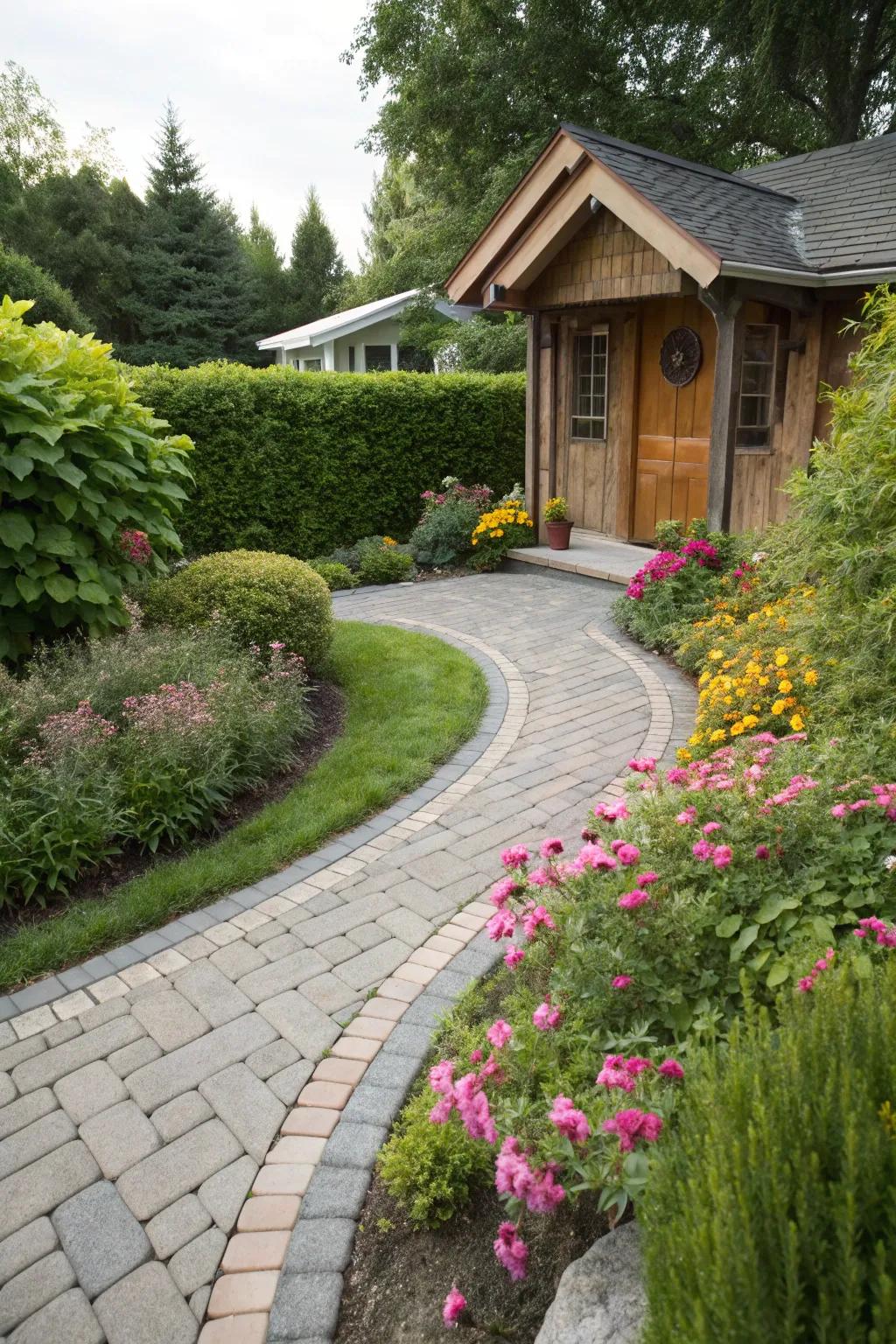 Winding routes add a graceful flow to your entrance.