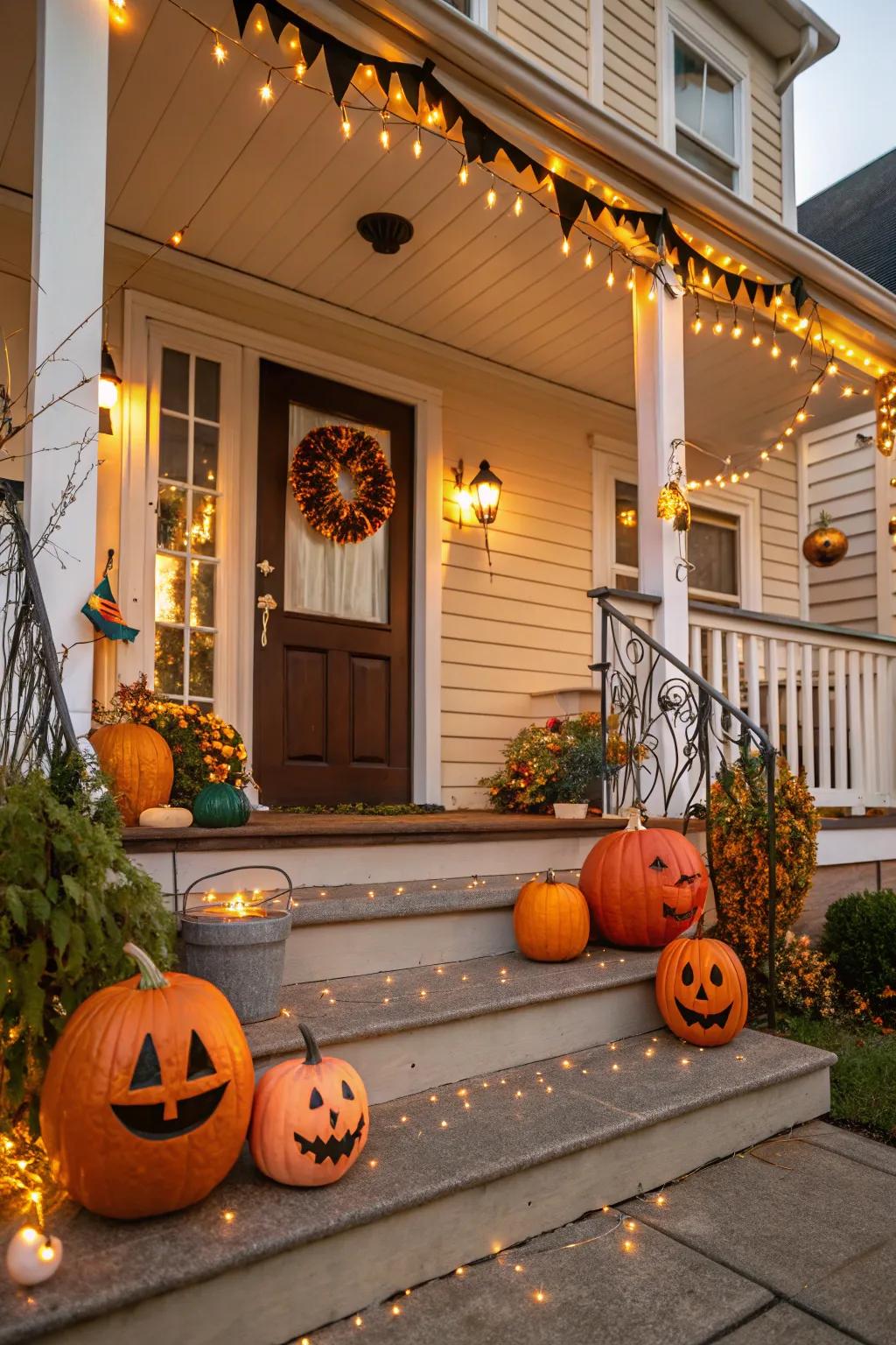 Halloween elements inject amusement and festivity into gourd displays.