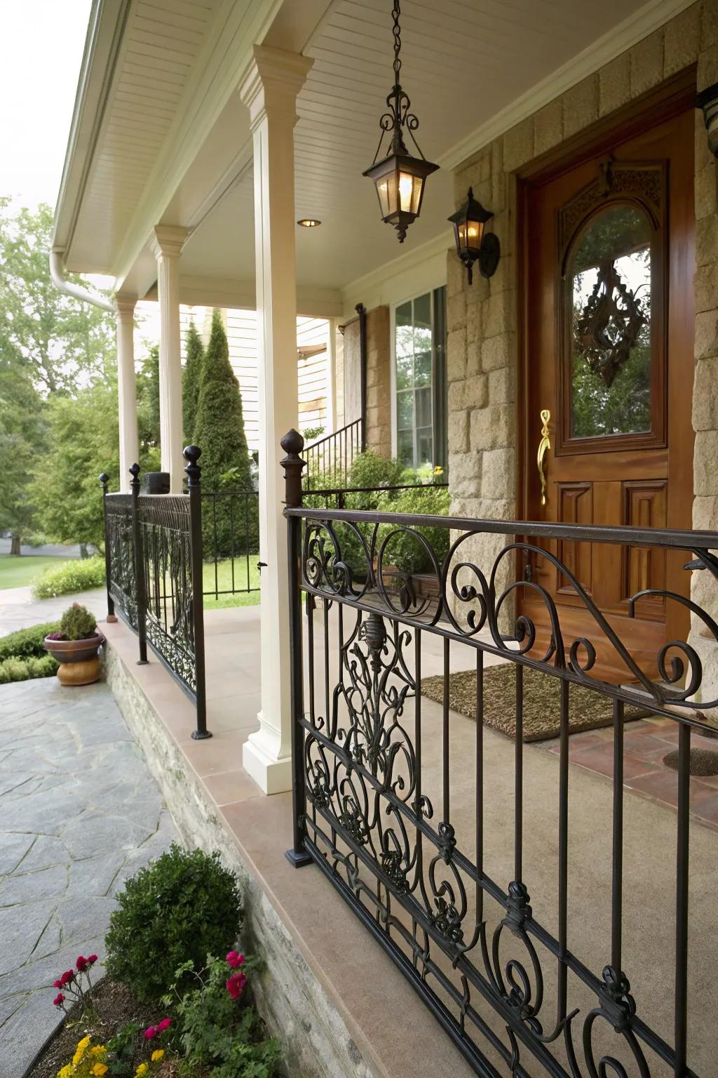 Sturdy and stylish metal railings ensuring safety without compromising on style.