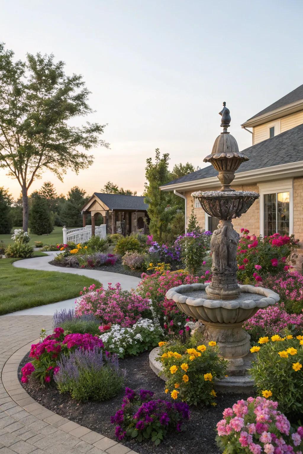Unique garden features can function as compelling focal points.