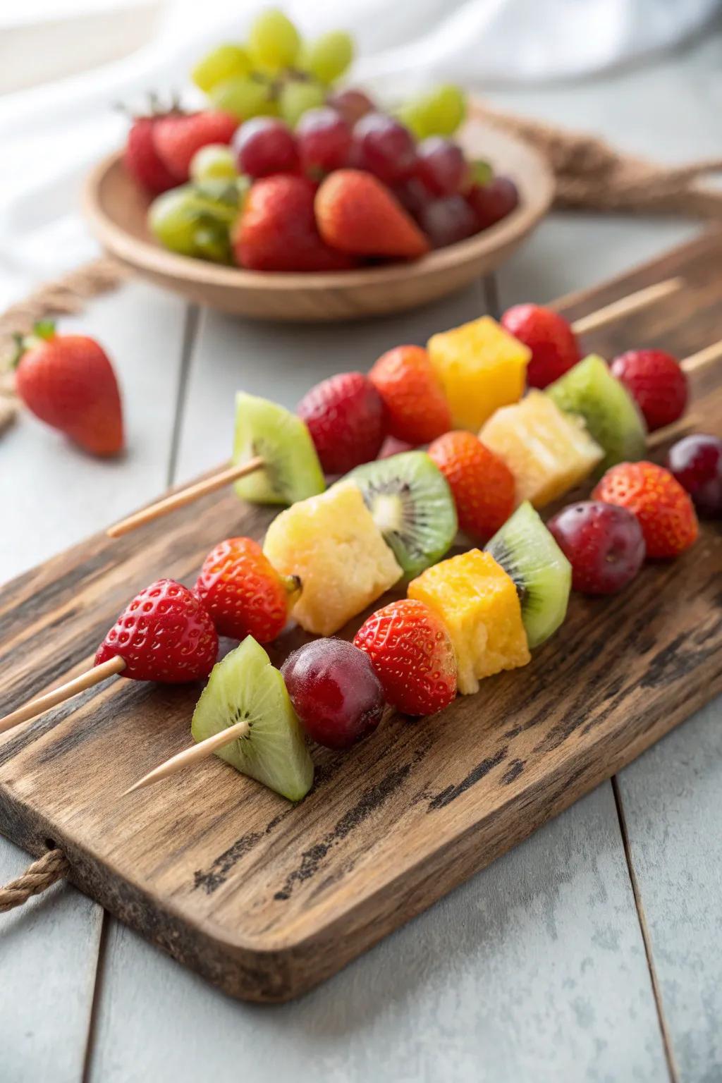 Fruit rods offer a playful twist to traditional fruit presentation.