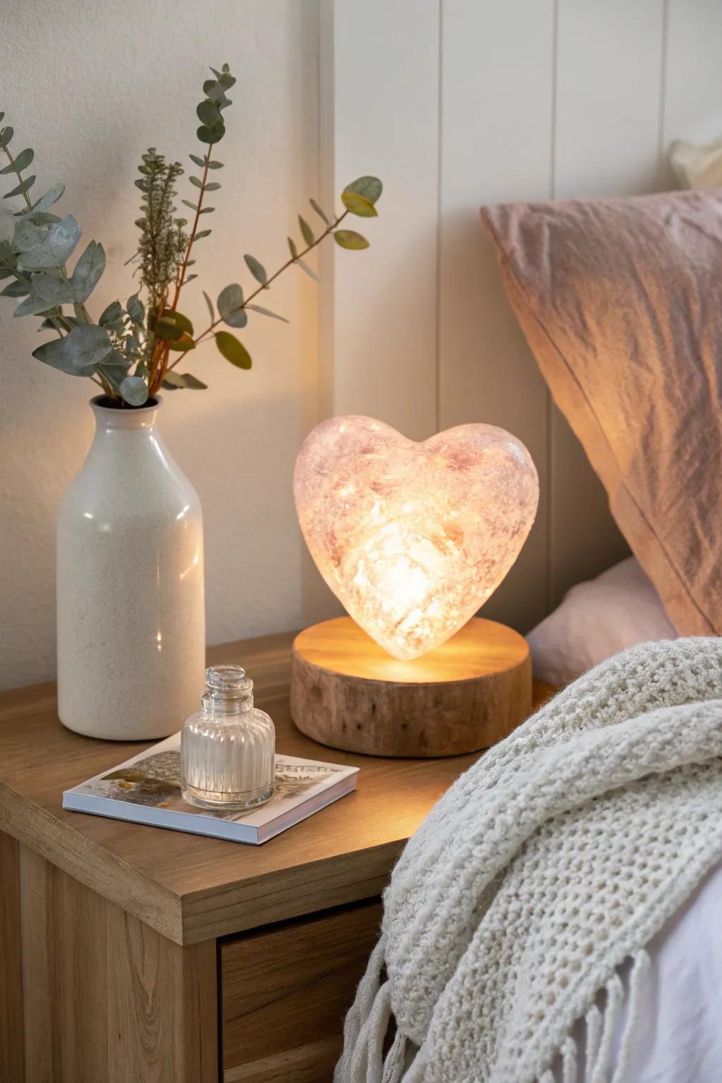Illuminate your space with a heart-shaped glow of warmth and romance.