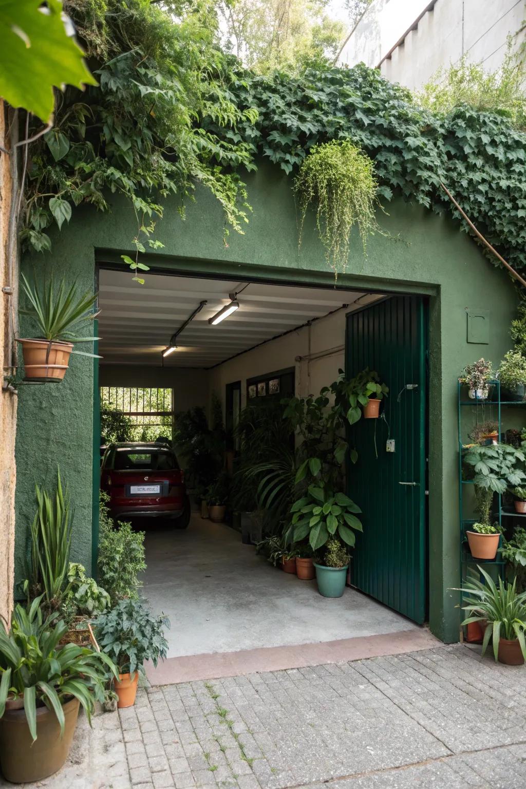 Green paint has the power to transform your garage into a peaceful haven.