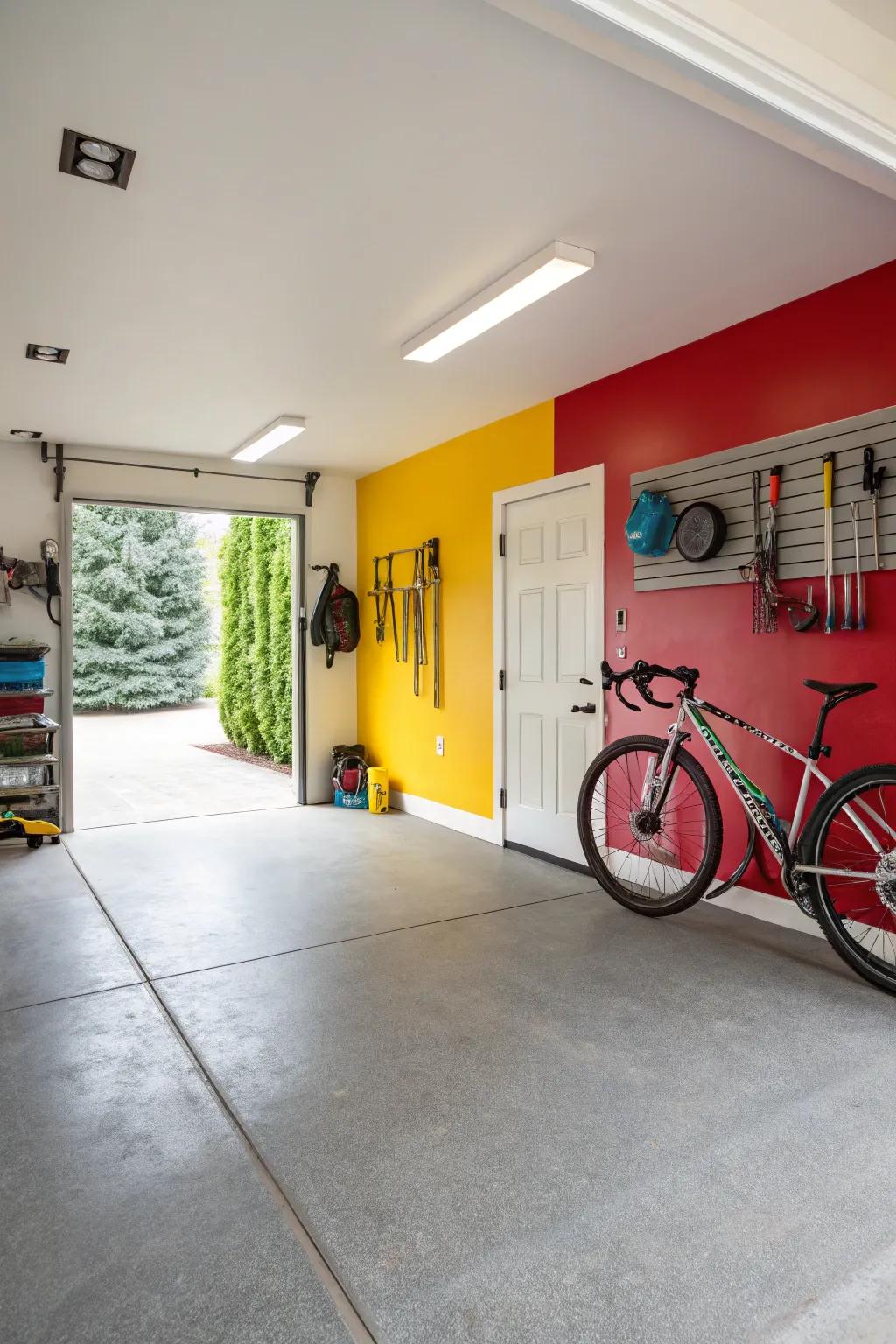 Bold paint shades can transform garage walls into a defining feature.