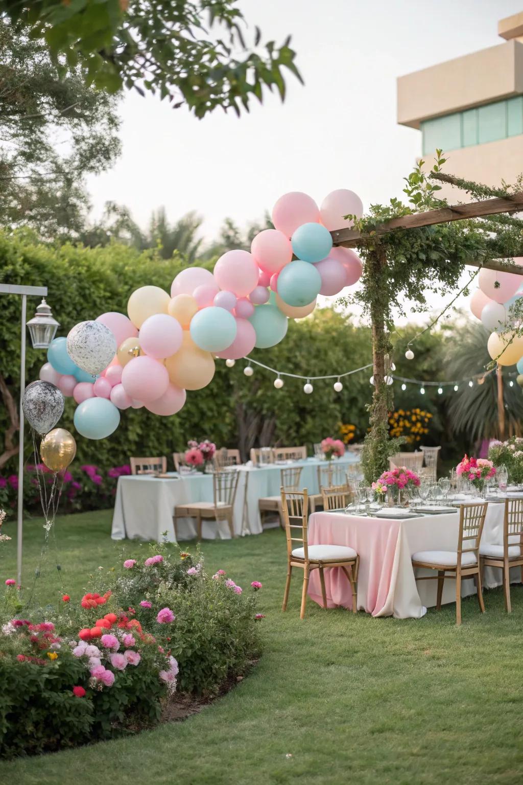 An outdoor setup provides a relaxed, welcoming atmosphere for the big reveal.