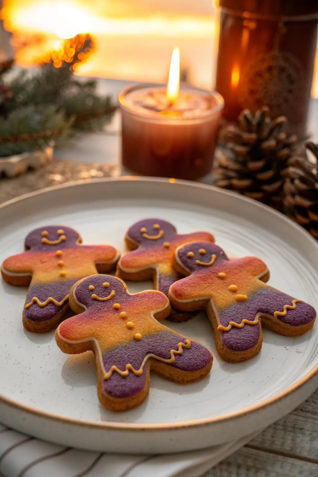 Gradient frosting infuses a modern panache into these gingerbread figures.