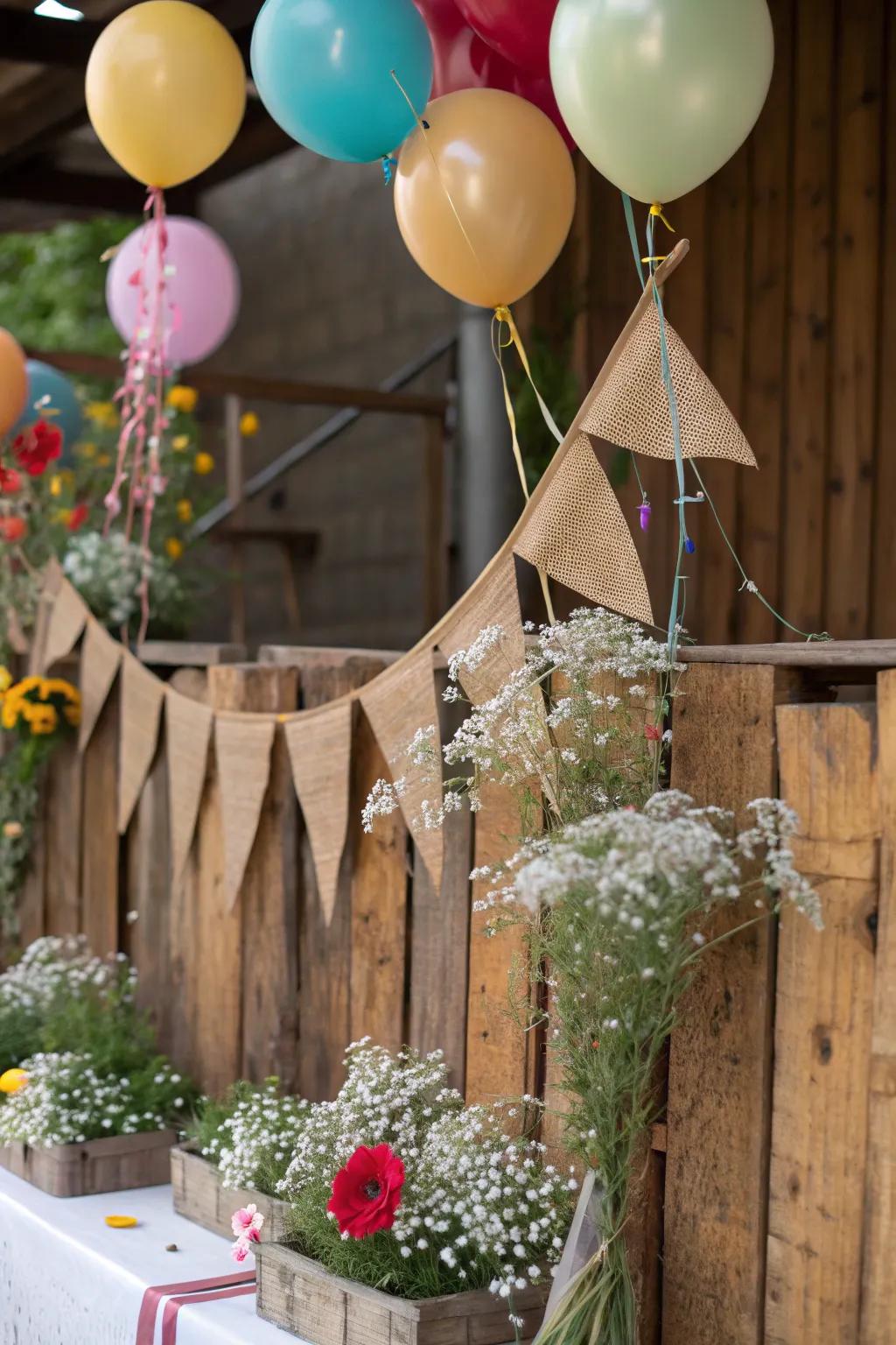 Country-inspired elements provide charm and warmth.
