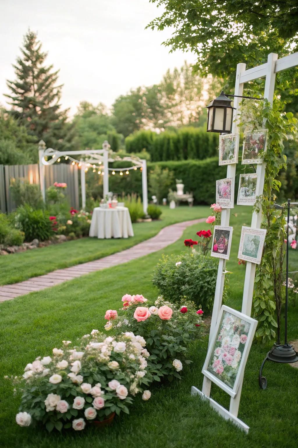 Exterior garden displays unite the splendor of nature with cherished memories.