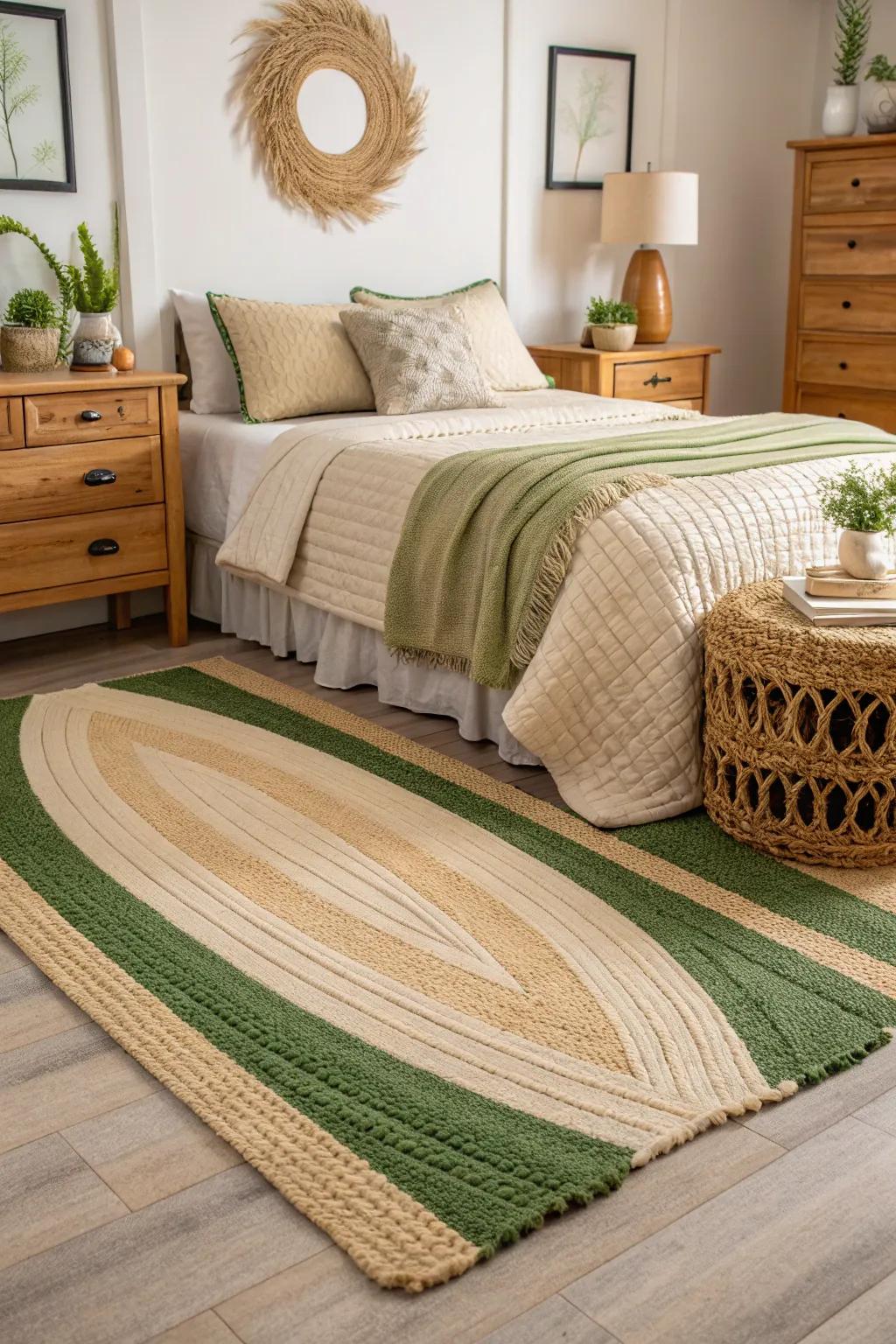 Area rugs foster a sense of warmth and coherence in your design.