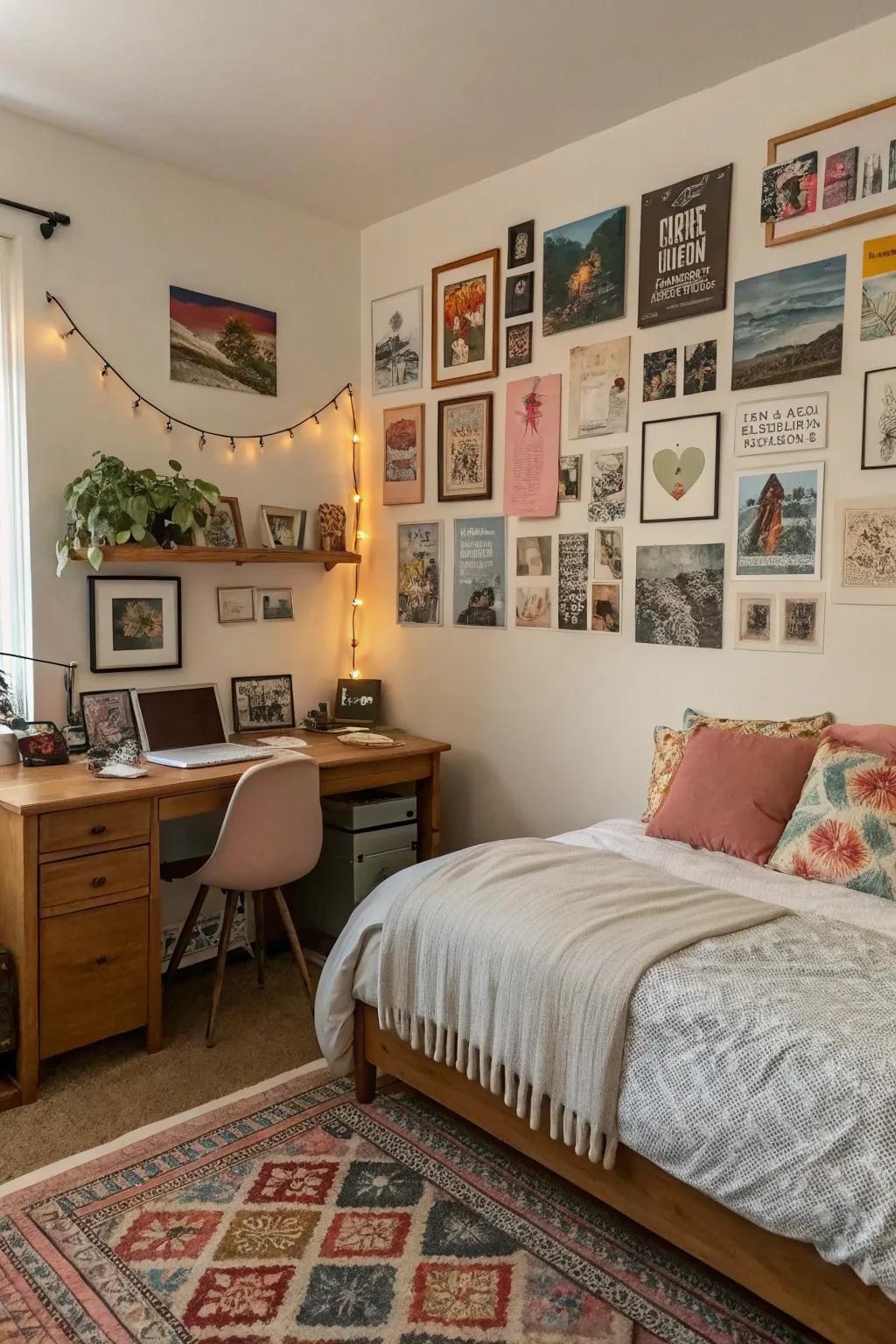 Collage walls empower your individuality to radiate vibrantly.
