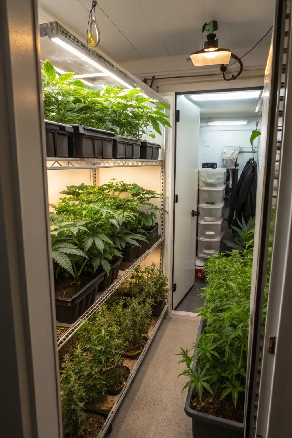 A closet can be a small grow room for people in the city.