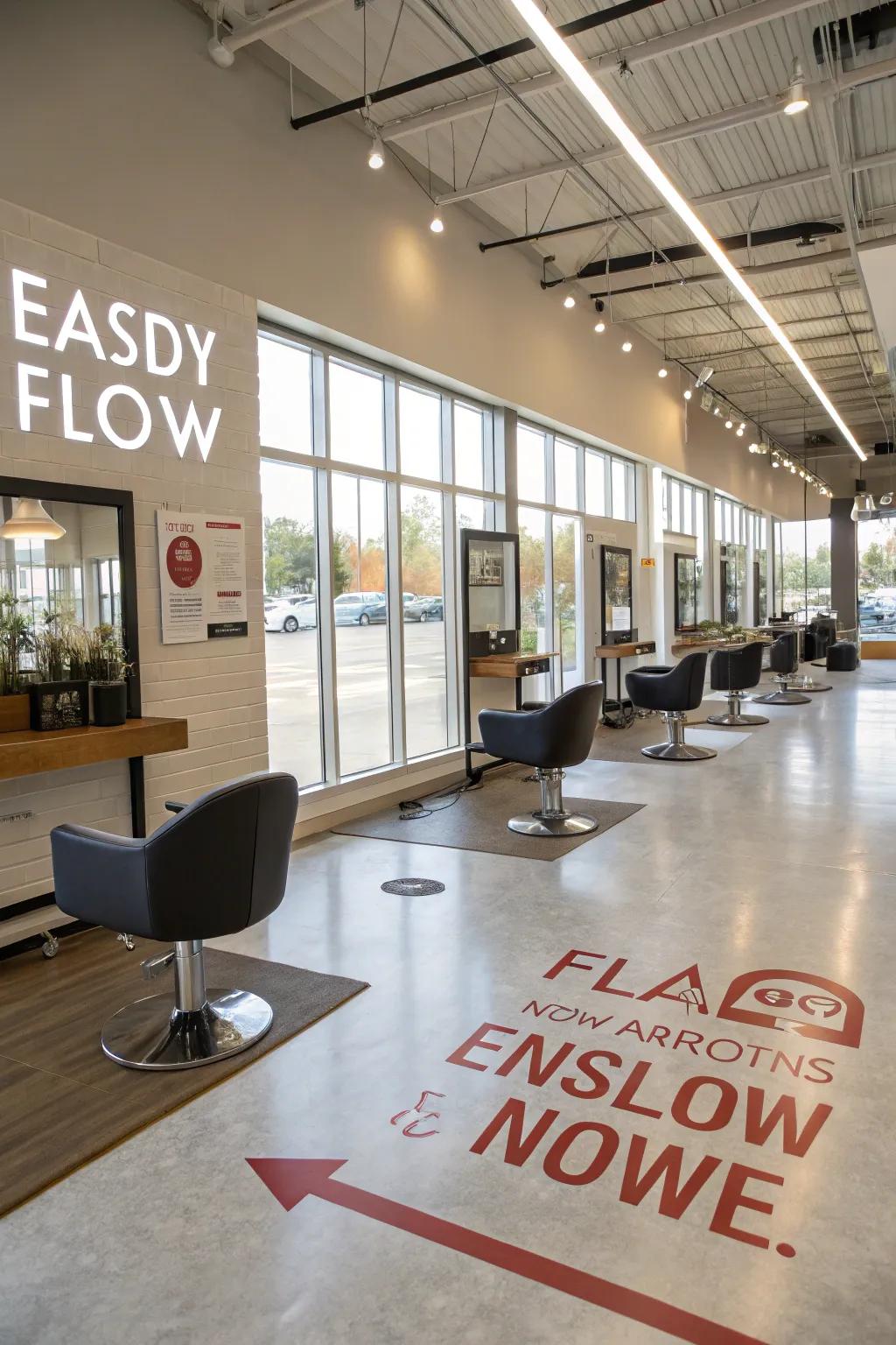 Open areas make your salon feel breezy and inviting.