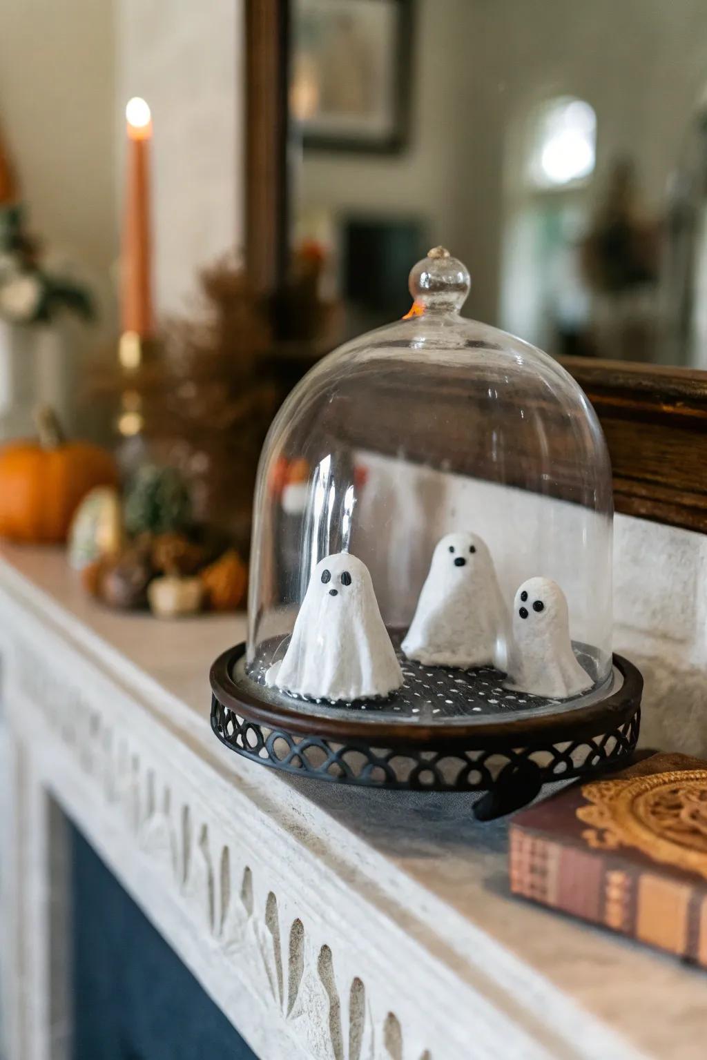 Apparition figures within a display cover introduce a playful spookiness.