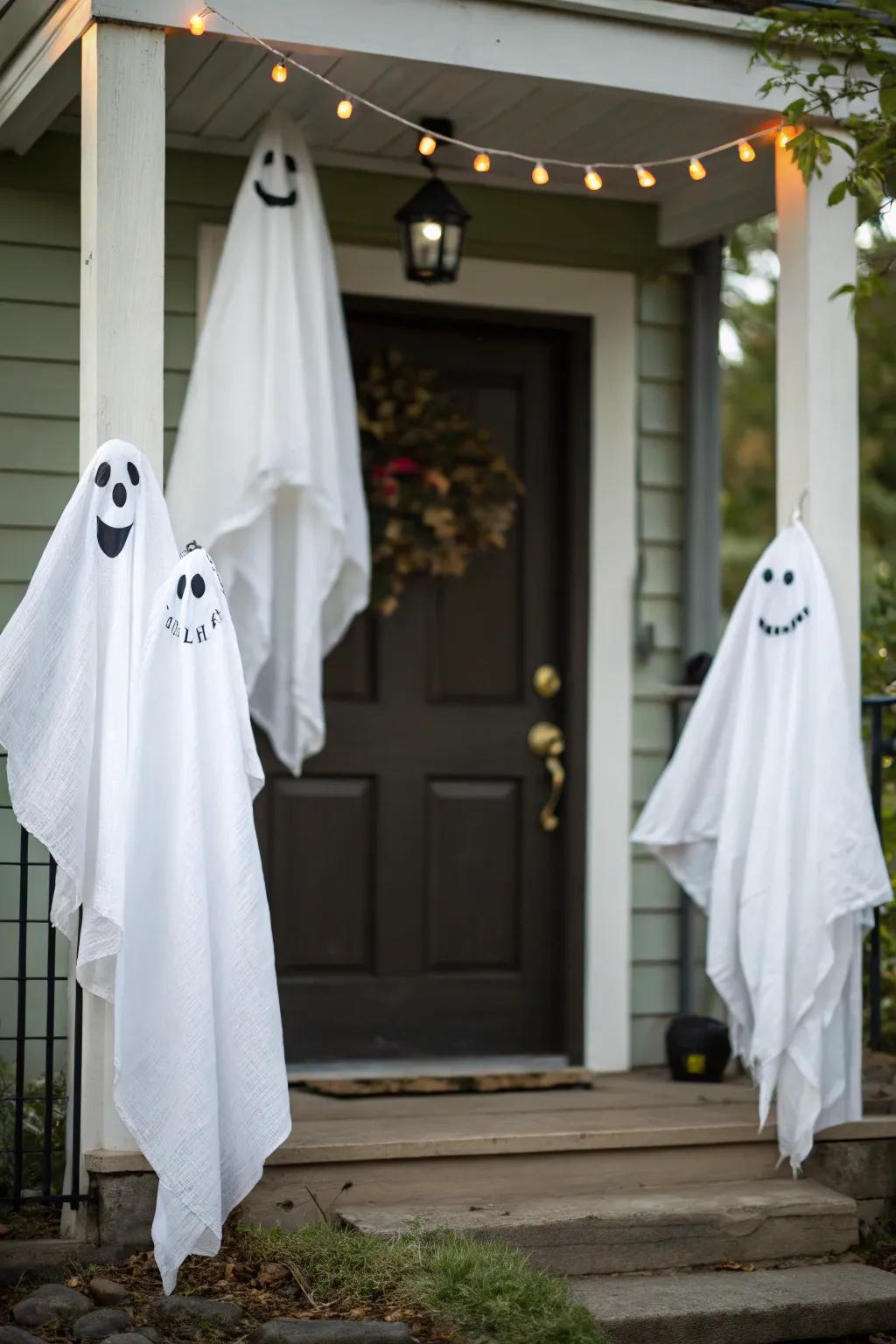 Welcoming specters impart a whimsical element to your Halloween décor.
