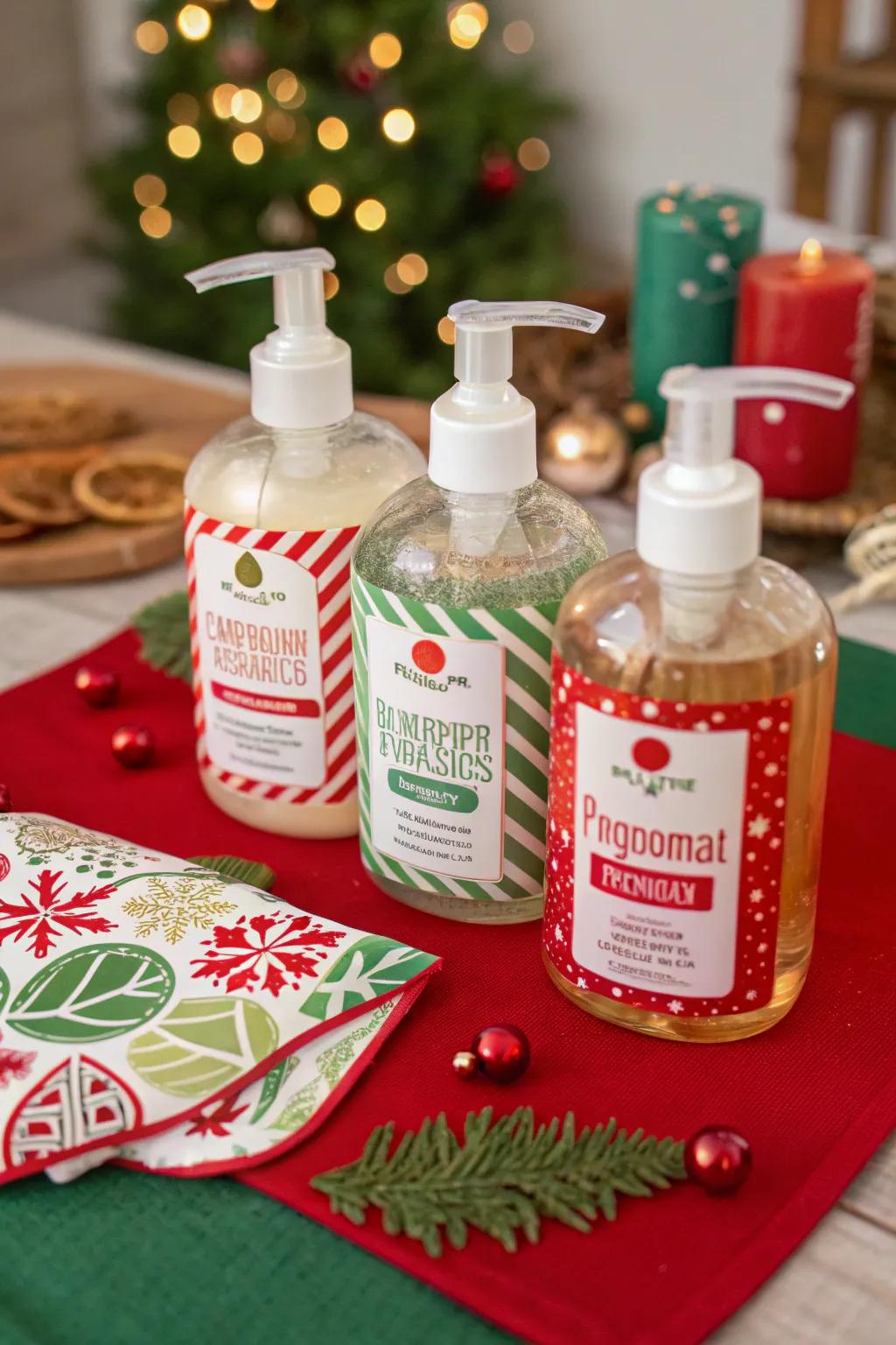 Yuletide-scented hand cleansers impeccable for gifting.