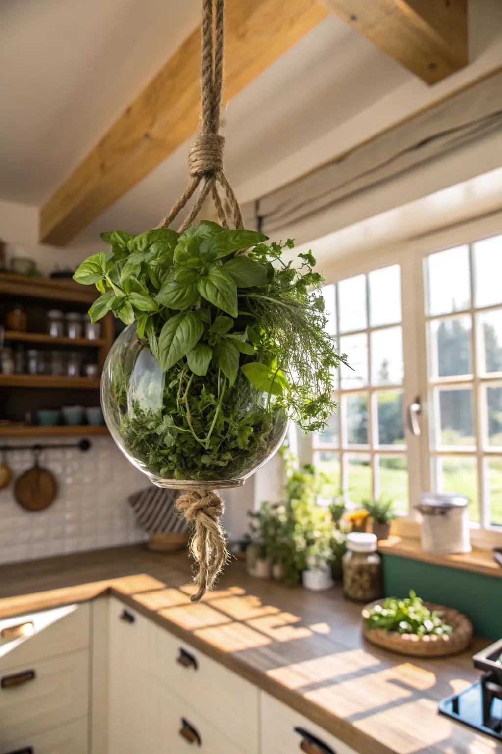 A functional and perfumed herb garden for your cooking area.