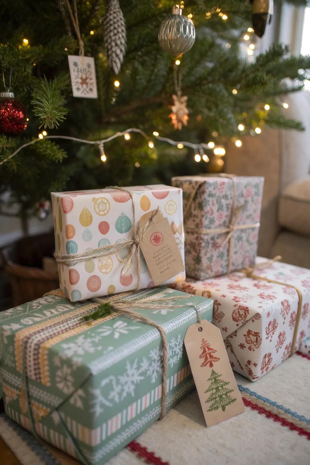 Gifts wrapped in style, adding to the holiday decor.