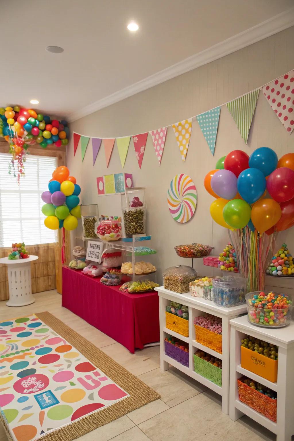 Indulge in a Confectionery Kingdom brimming with sugary embellishments.