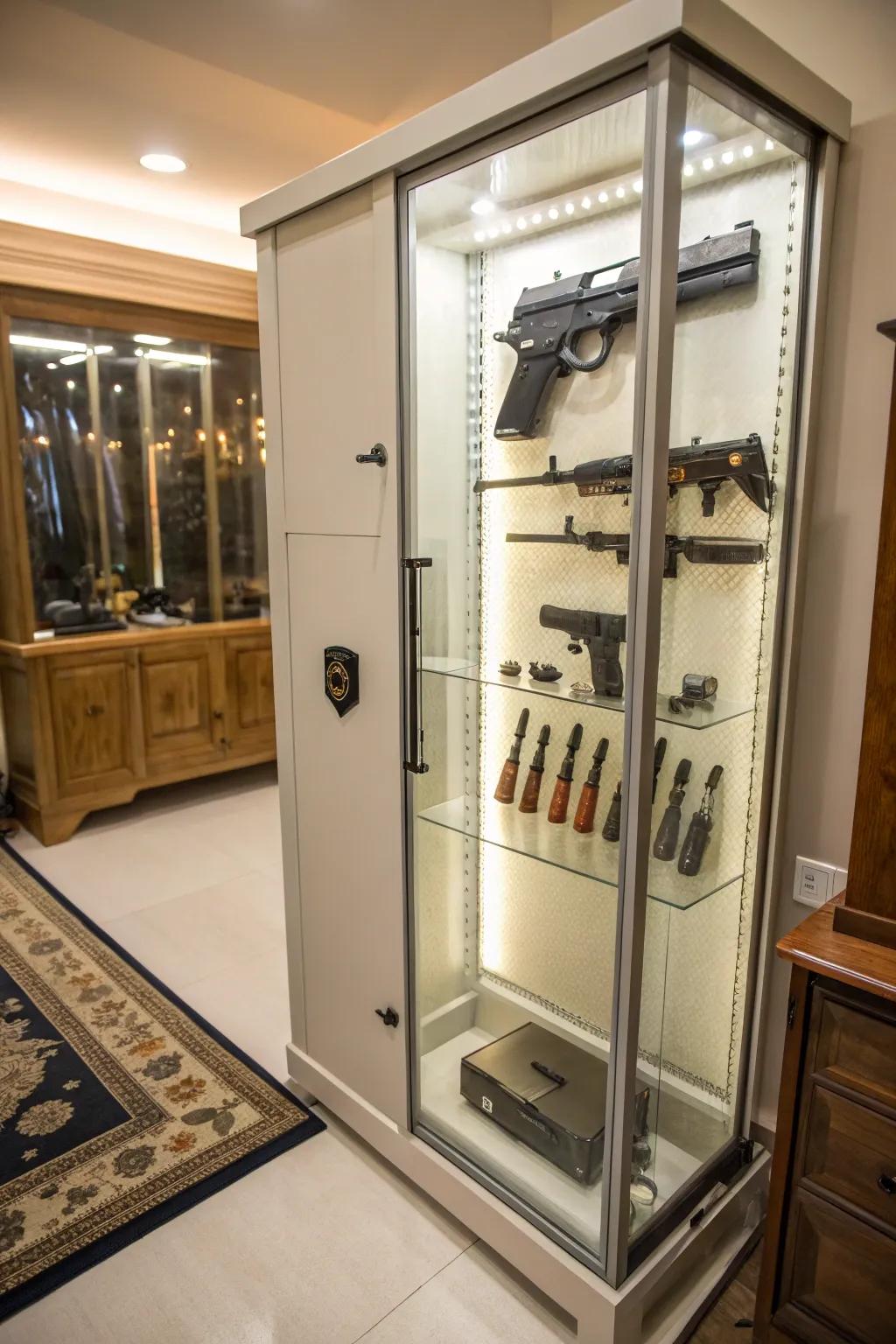 Glass display cases strike a balance between security and presentation.